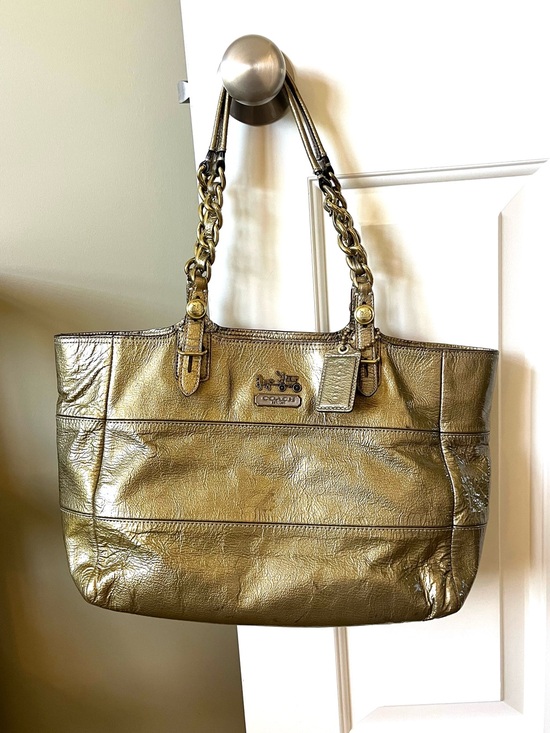Coach Handbags - Coach Madison Tribeca Gold Patent Leather Tote